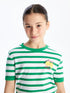 LC Waikiki Crew Neck Striped Short-Sleeve Girl's Crop T-Shirt